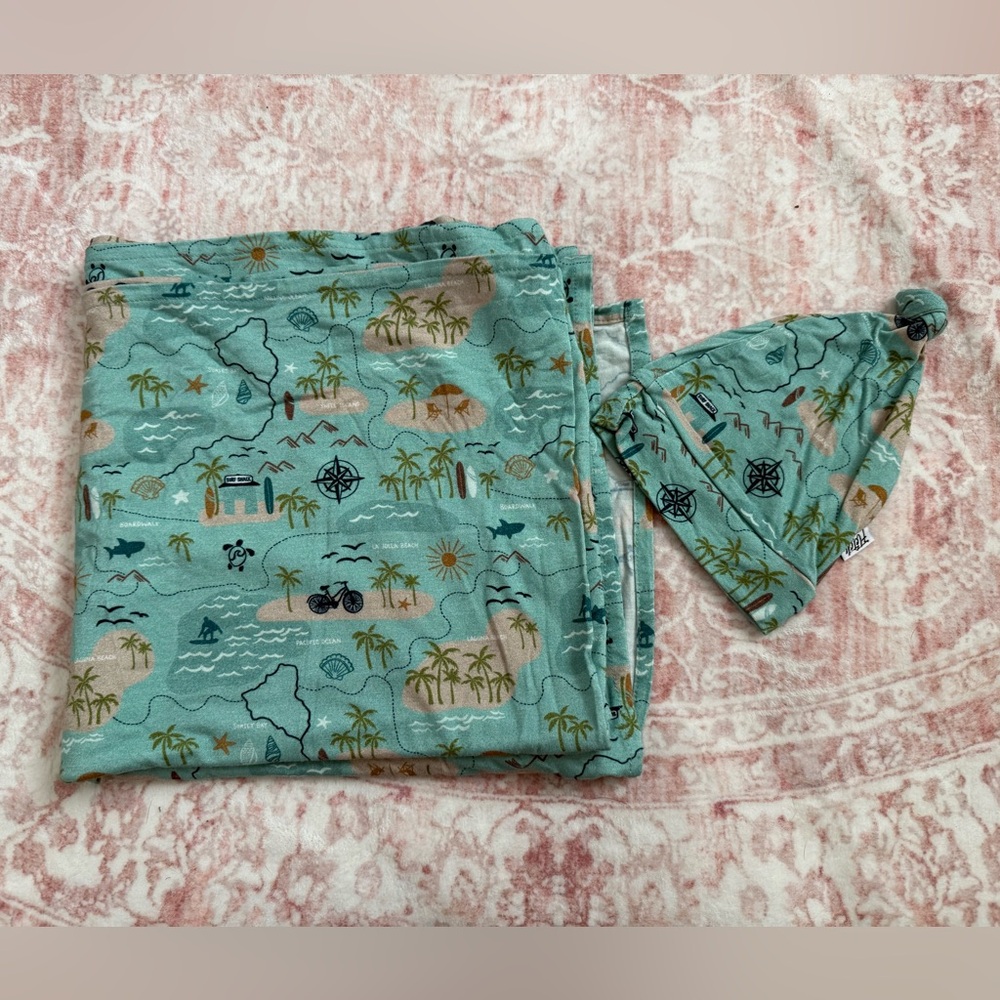 Fletch Brand Map Swaddle And Hat